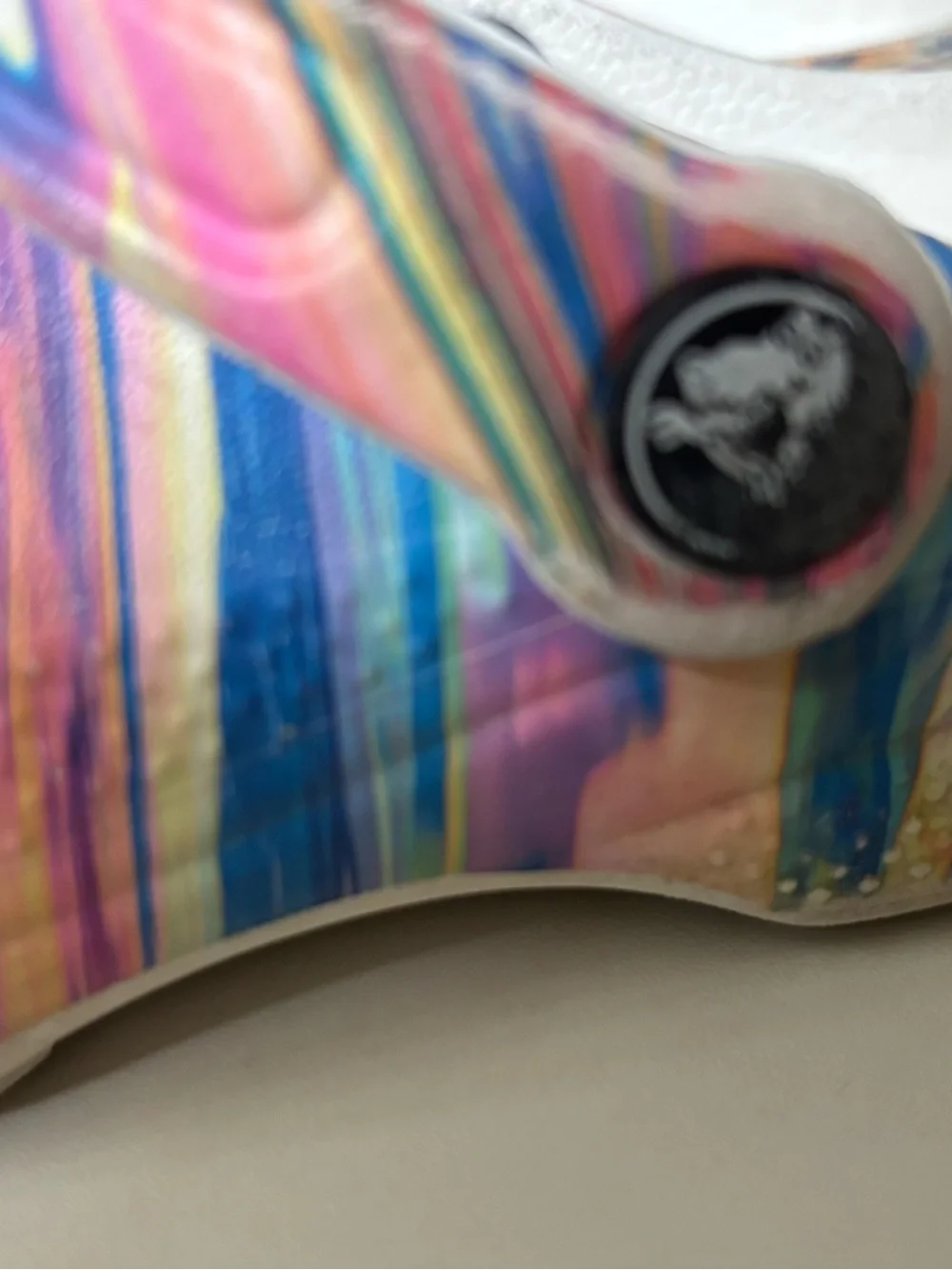 Crocs Classic Out of This World II Clog Kids J2 Rainbow Pastel Marble Swirl